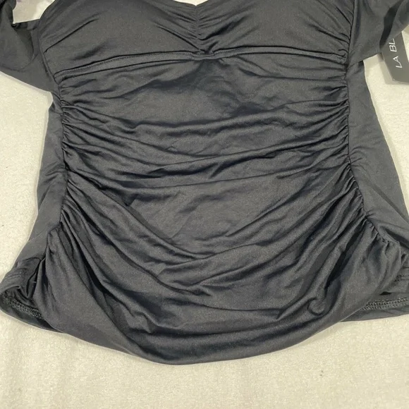 NWT La Blanca [ 4 ] Island Goddess Convertible Tankini Top‎ in Black - Picture 5 of 10